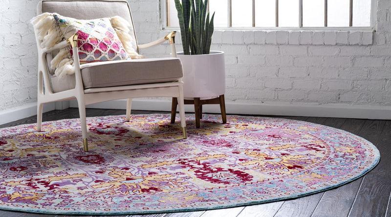 Lagoon Luxe Collection Area Rug - Oyster Round Beige lifestyle 14