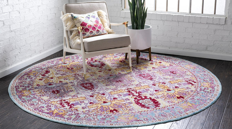 Lagoon Luxe Collection Area Rug - Oyster Round Beige lifestyle 15