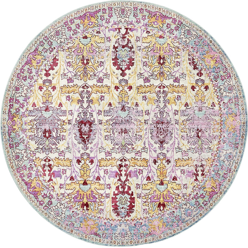 Lagoon Luxe Collection Area Rug - Oyster Round Beige lifestyle 12