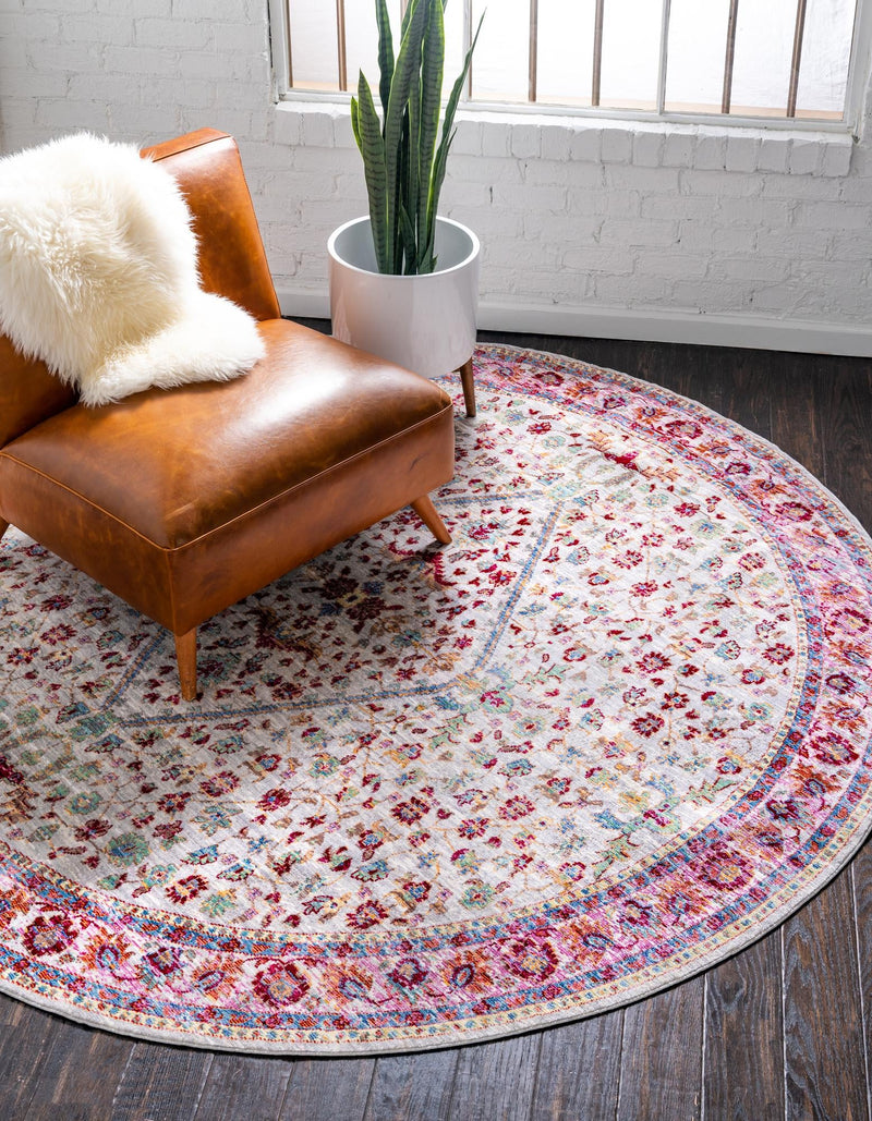 Lagoon Luxe Collection Area Rug - Coastline Round Gray lifestyle 13