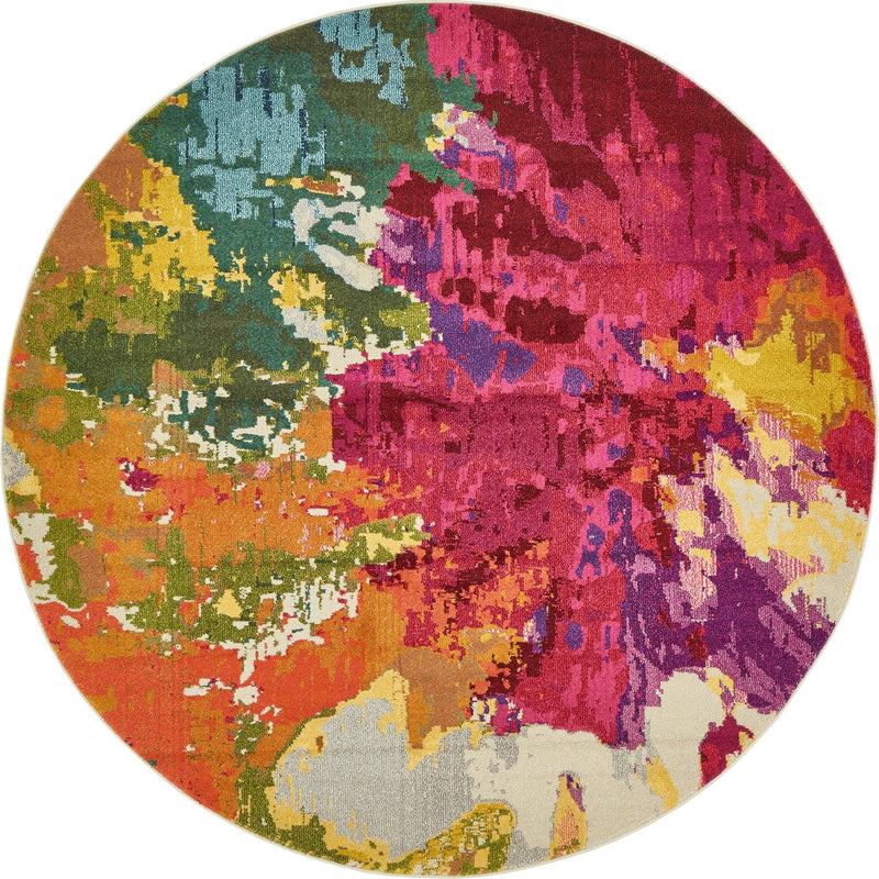 Marrakesh Elegance Collection Area Rug - Palais Round Multi lifestyle 24