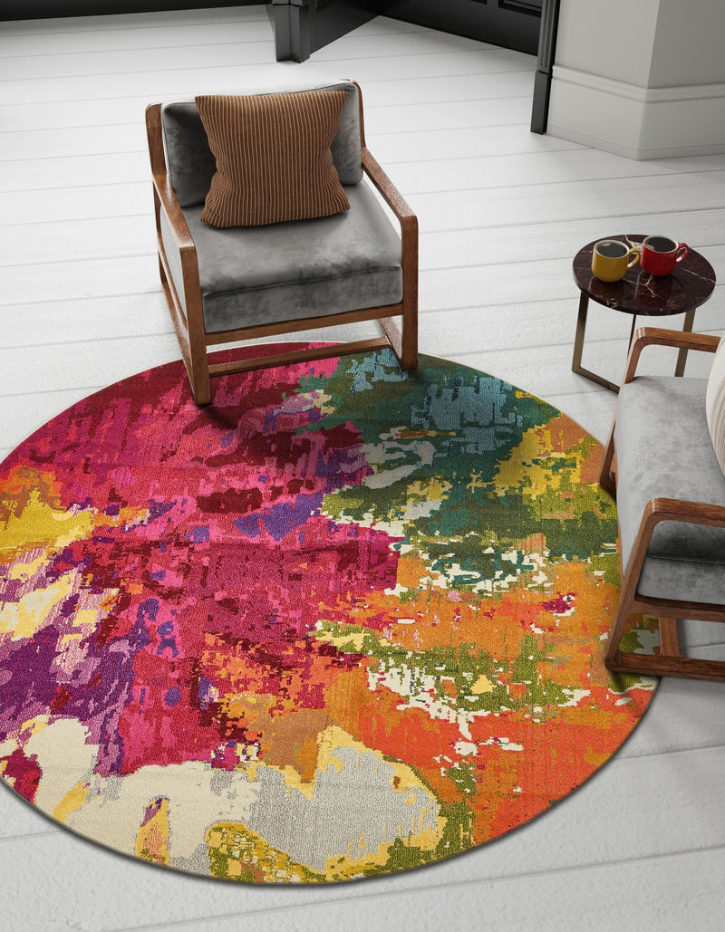 Marrakesh Elegance Collection Area Rug - Palais Round Multi lifestyle 27
