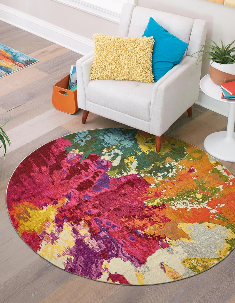 Marrakesh Elegance Collection Area Rug - Palais Round Multi lifestyle 30