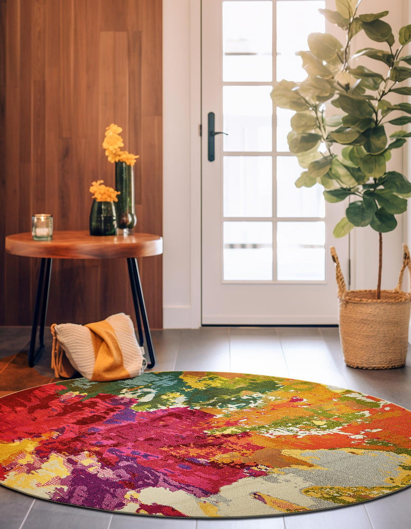 Marrakesh Elegance Collection Area Rug - Palais Round Multi lifestyle 39