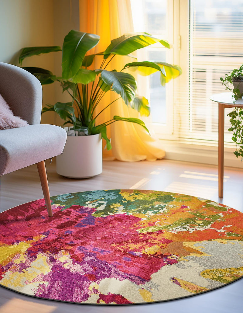 Marrakesh Elegance Collection Area Rug - Palais Round Multi lifestyle 41