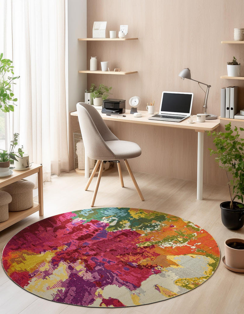 Marrakesh Elegance Collection Area Rug - Palais Round Multi lifestyle 43