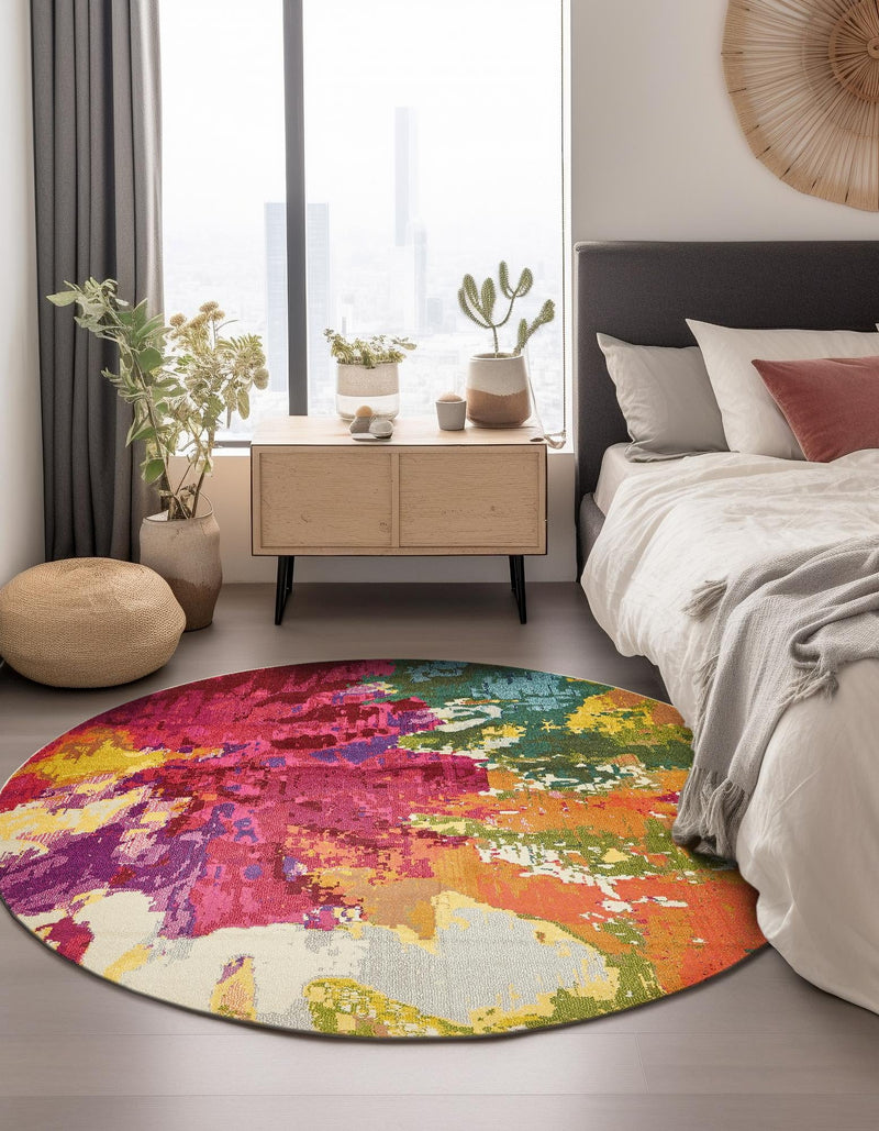 Marrakesh Elegance Collection Area Rug - Palais Round Multi lifestyle 45