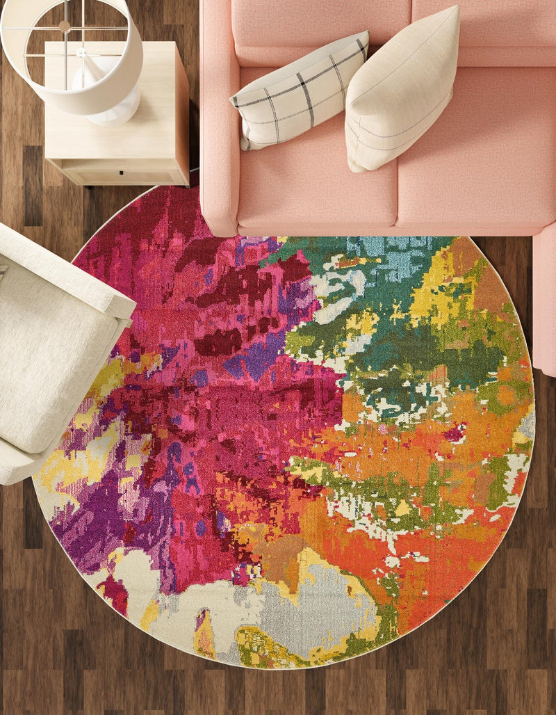 Marrakesh Elegance Collection Area Rug - Palais Round Multi lifestyle 47