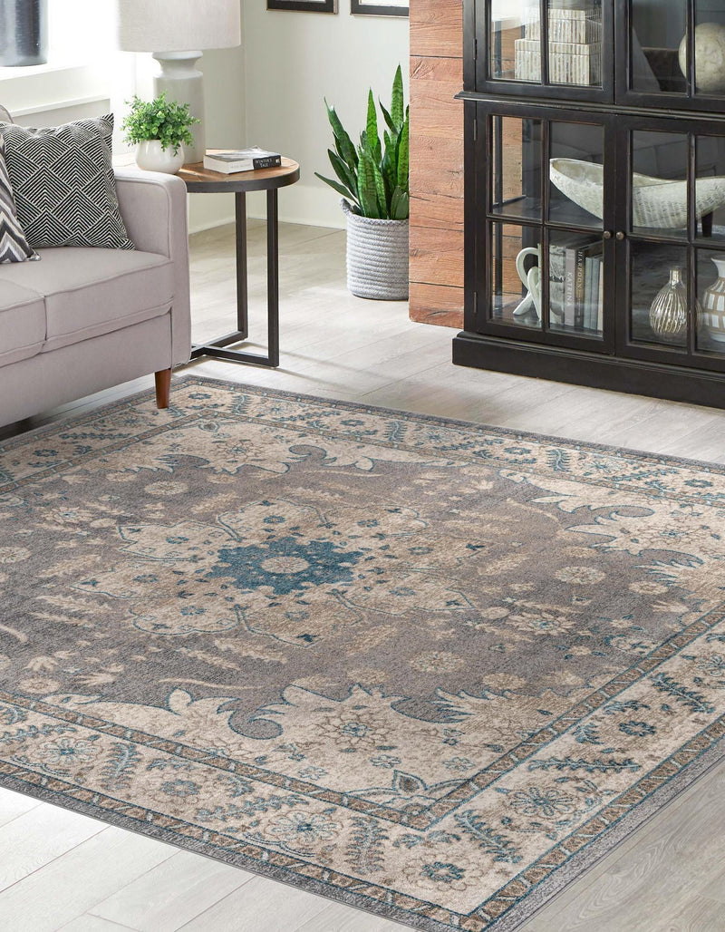 Salzburg Elegance Collection Area Rug - Getreidegasse Square Gray lifestyle 19