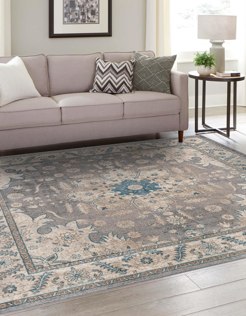 Salzburg Elegance Collection Area Rug - Getreidegasse Square Gray lifestyle 25