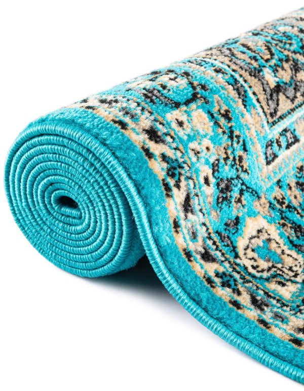 Tabriz Tapestry Collection Area Rug - Azerbaijan (Turquoise) Rectangle Turquoise lifestyle 12