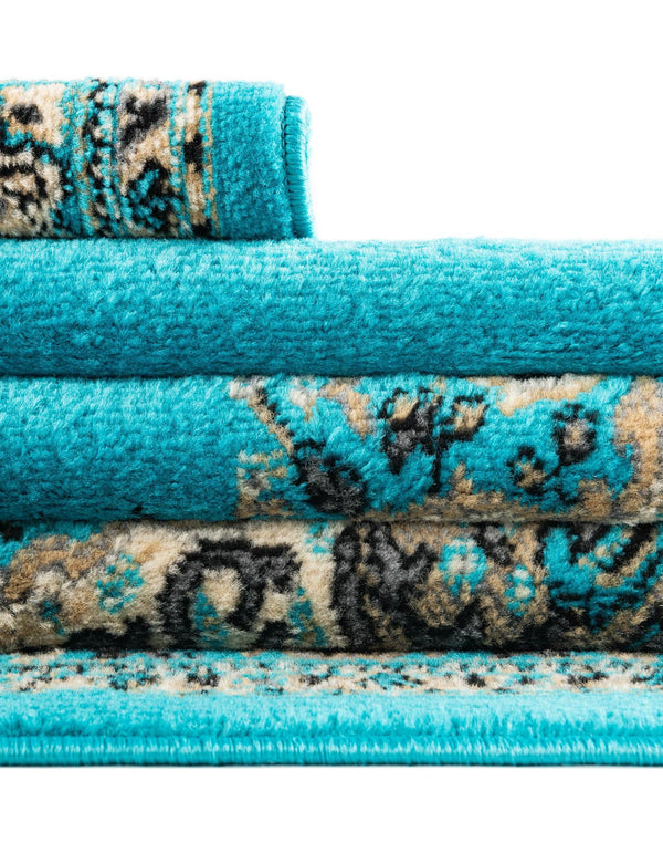 Tabriz Tapestry Collection Area Rug - Azerbaijan (Turquoise) Rectangle Turquoise lifestyle 14
