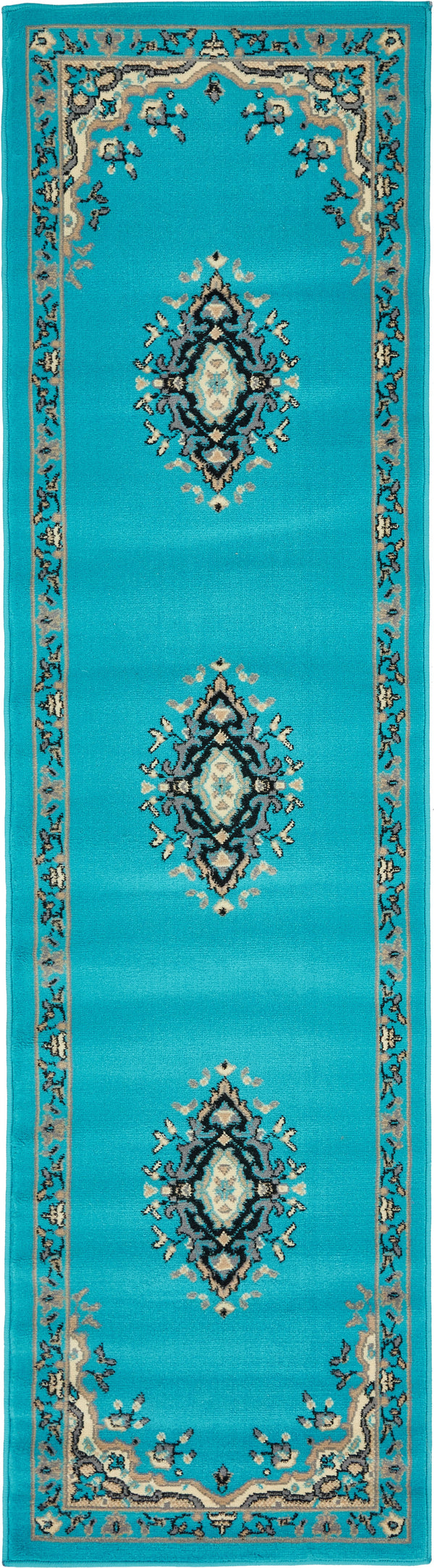 Tabriz Tapestry Collection Area Rug - Azerbaijan (Turquoise) Runner Turquoise lifestyle 15