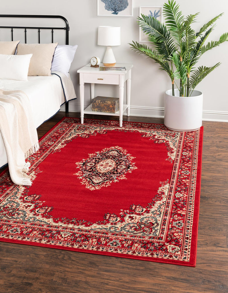 Tabriz Tapestry Collection Area Rug - Azerbaijan (Red) Rectangle Red lifestyle 2