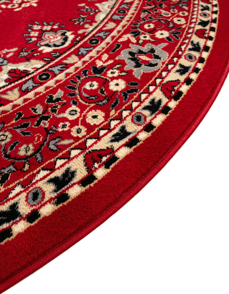 Tabriz Tapestry Collection Area Rug - Azerbaijan (Red) Round Red lifestyle 33