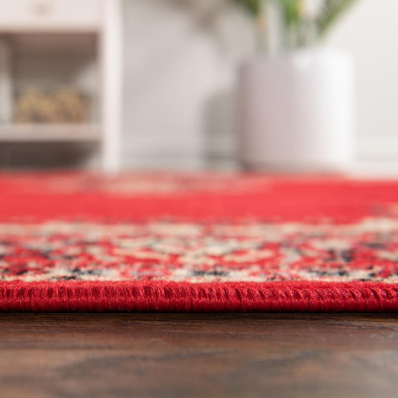 Tabriz Tapestry Collection Area Rug - Azerbaijan (Red) Square Red lifestyle 10