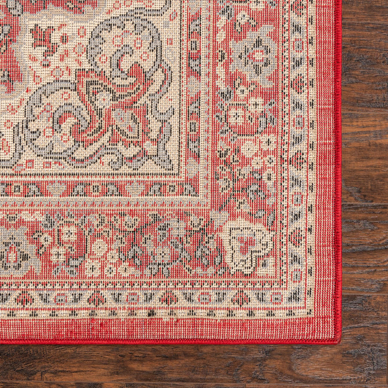 Tabriz Tapestry Collection Area Rug - Azerbaijan (Red) Square Red lifestyle 14