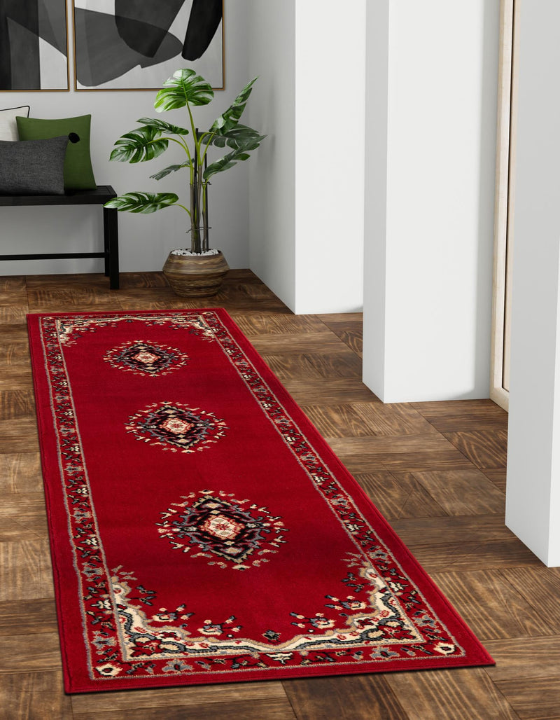 Tabriz Tapestry Collection Area Rug - Azerbaijan (Red) Runner Red lifestyle 14