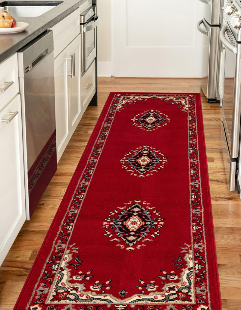 Tabriz Tapestry Collection Area Rug - Azerbaijan (Red) Runner Red lifestyle 19