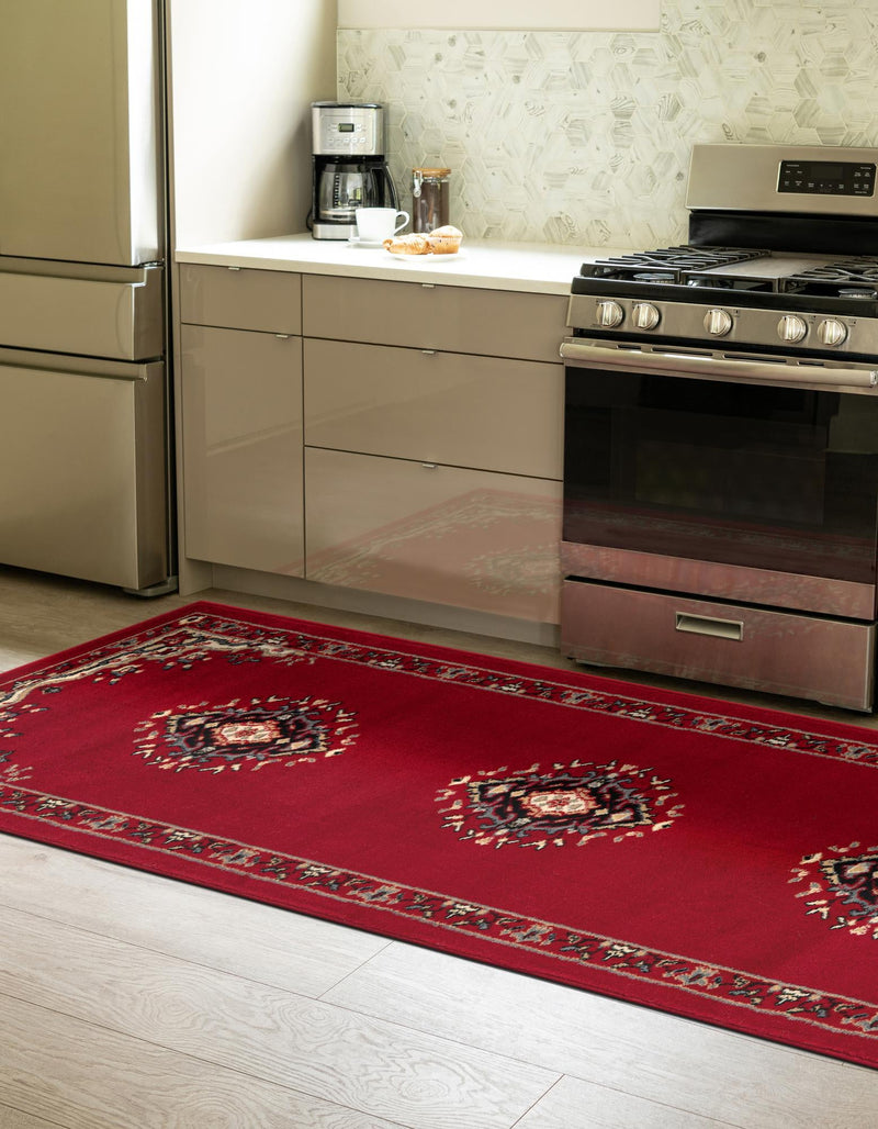 Tabriz Tapestry Collection Area Rug - Azerbaijan (Red) Runner Red lifestyle 21