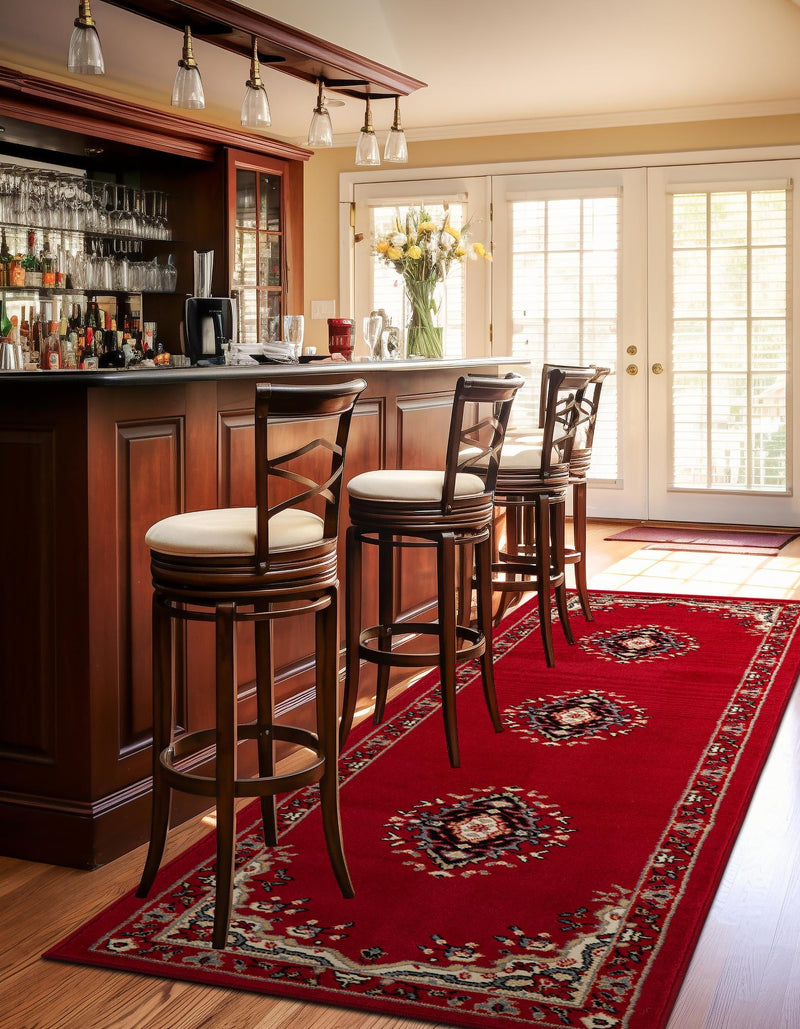 Tabriz Tapestry Collection Area Rug - Azerbaijan (Red) Runner Red lifestyle 22