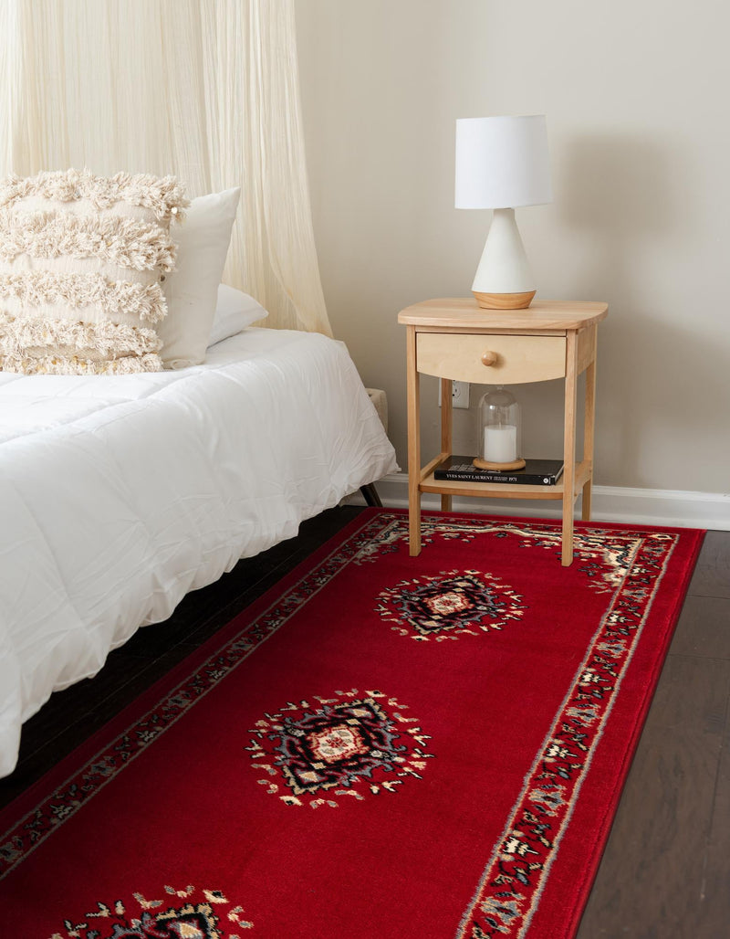 Tabriz Tapestry Collection Area Rug - Azerbaijan (Red) Runner Red lifestyle 31