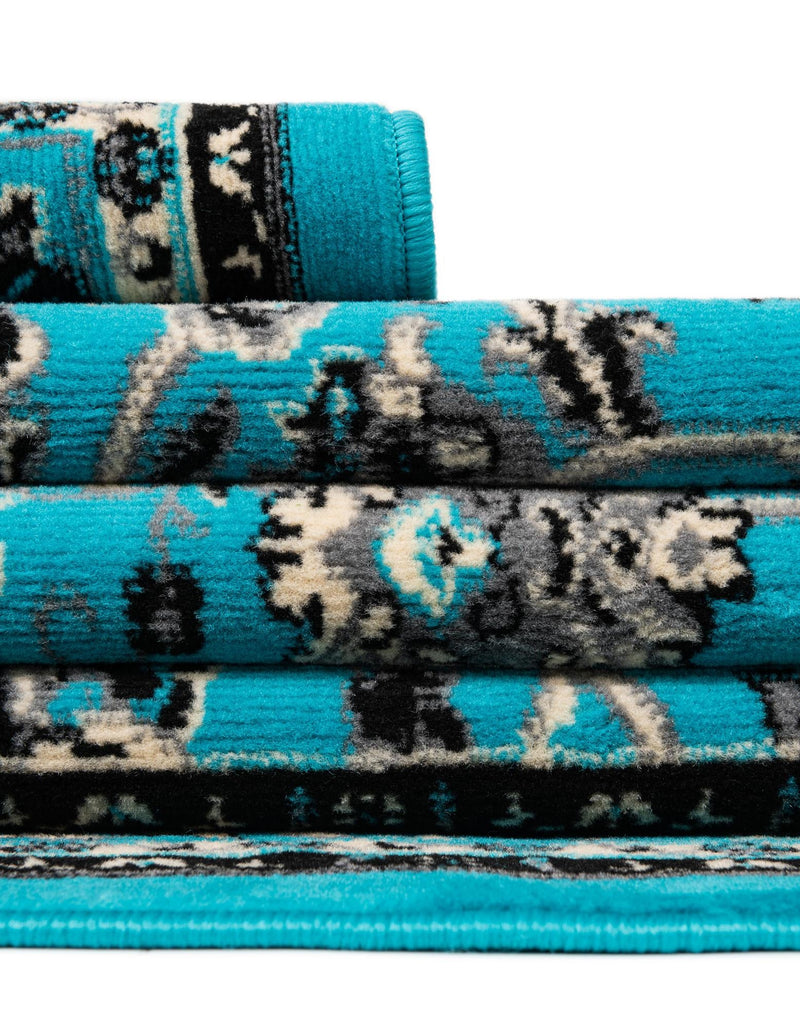 Isfahan Elegance Collection Area Rug - Naghsh-e Jahan (Turquoise) Rectangle Turquoise lifestyle 14