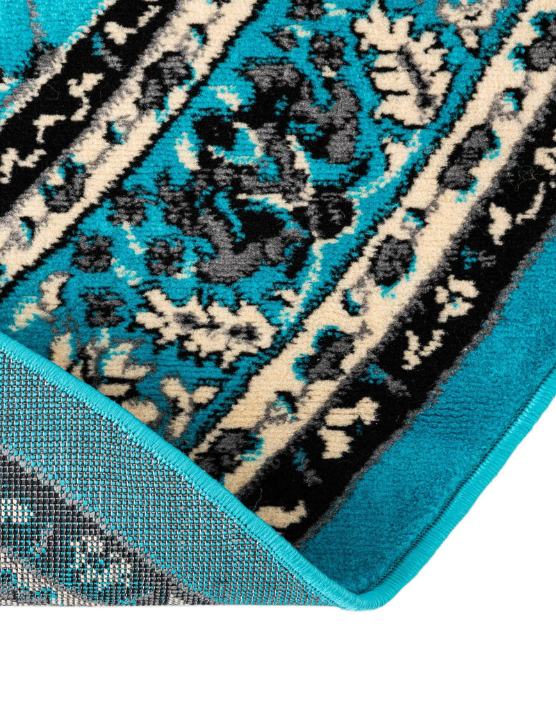Isfahan Elegance Collection Area Rug - Naghsh-e Jahan (Turquoise) Round Turquoise lifestyle 37