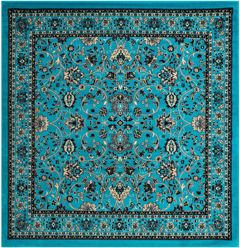 Isfahan Elegance Collection Area Rug - Naghsh-e Jahan (Turquoise) Square Turquoise lifestyle 17