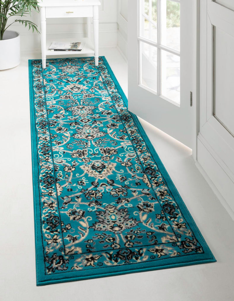 Isfahan Elegance Collection Area Rug - Naghsh-e Jahan (Turquoise) Runner Turquoise lifestyle 21