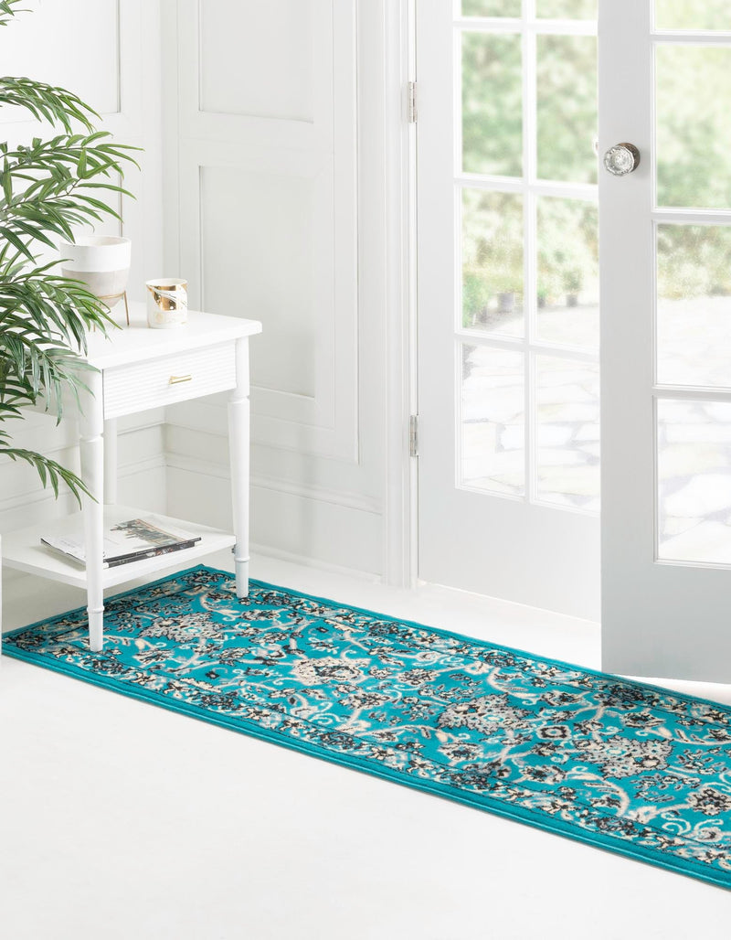 Isfahan Elegance Collection Area Rug - Naghsh-e Jahan (Turquoise) Runner Turquoise lifestyle 24