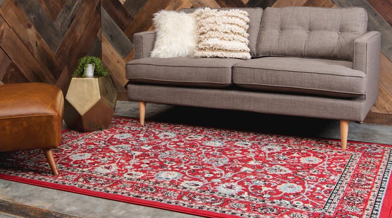 Isfahan Elegance Collection Area Rug - Naghsh-e Jahan (Red) Rectangle Red lifestyle 3