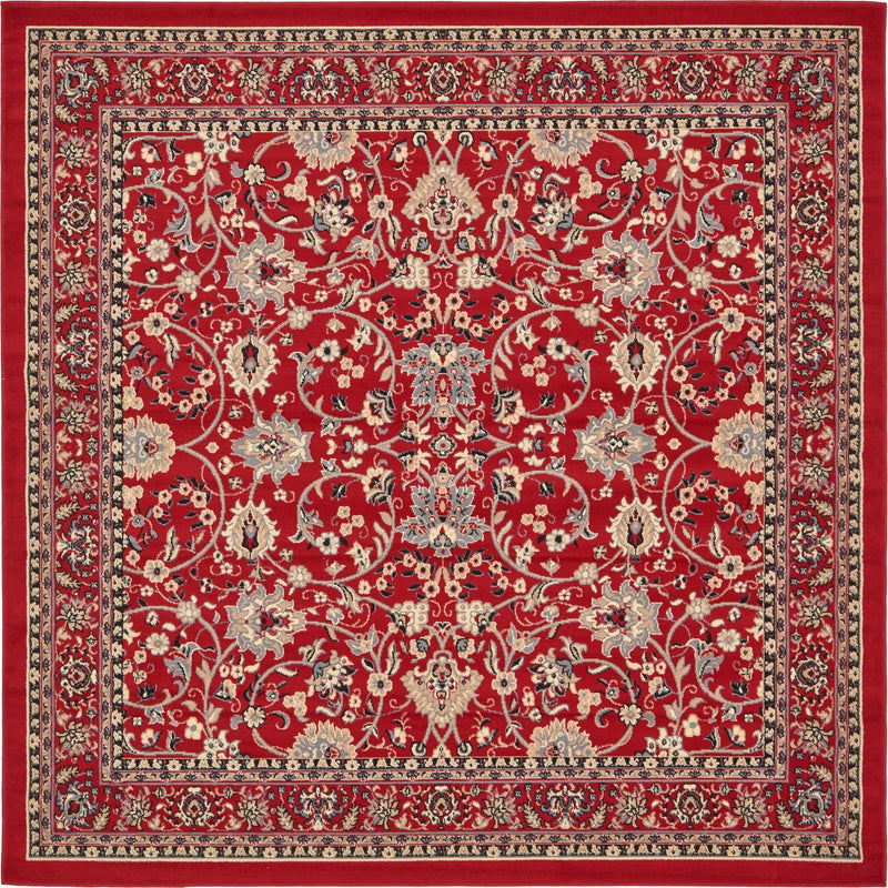 Isfahan Elegance Collection Area Rug - Naghsh-e Jahan (Red) Square Red lifestyle 12