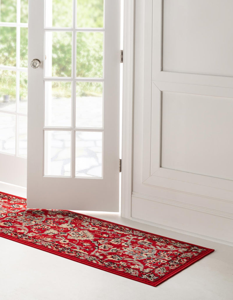 Isfahan Elegance Collection Area Rug - Naghsh-e Jahan (Red) Runner Red lifestyle 19