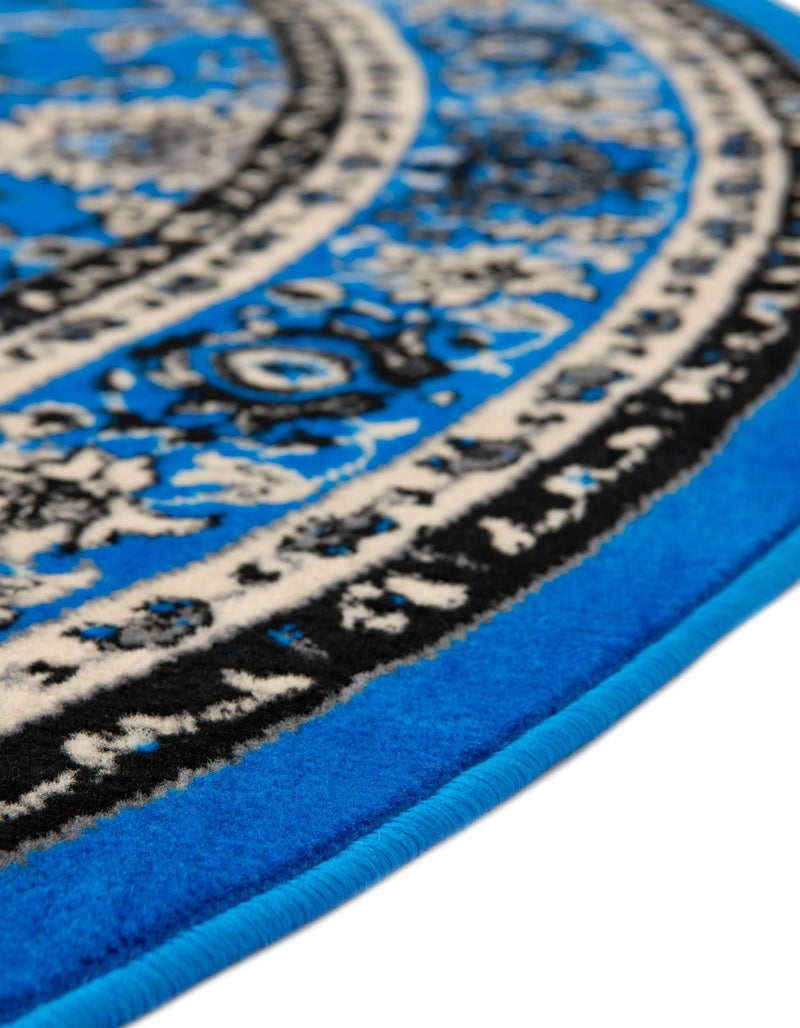 Isfahan Elegance Collection Area Rug - Naghsh-e Jahan (Dark Blue) Round Dark Blue lifestyle 26