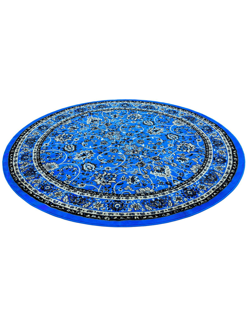 Isfahan Elegance Collection Area Rug - Naghsh-e Jahan (Dark Blue) Round Dark Blue lifestyle 26