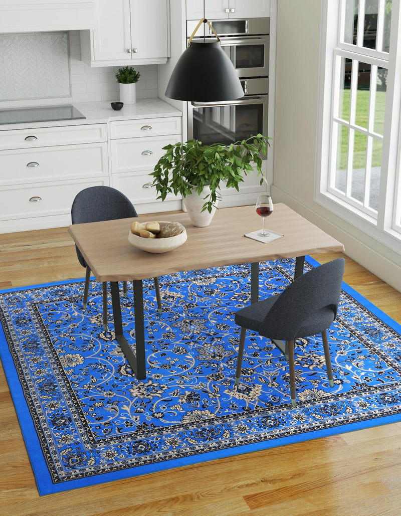 Isfahan Elegance Collection Area Rug - Naghsh-e Jahan (Dark Blue) Square Dark Blue lifestyle 20