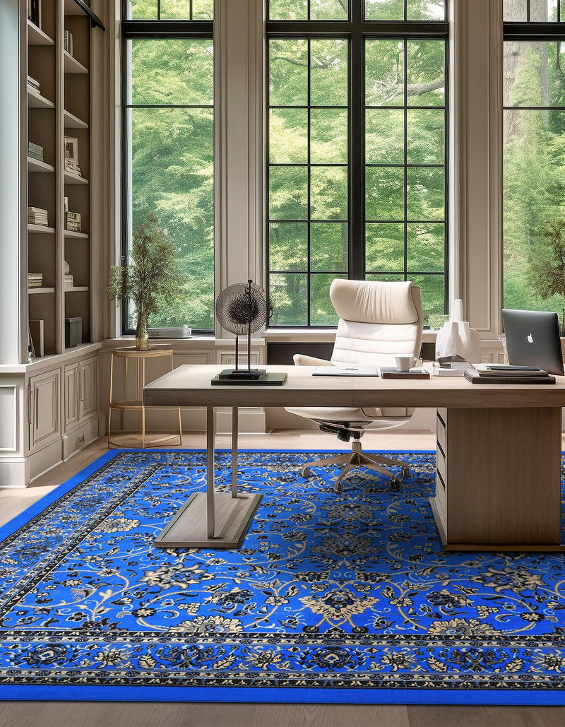 Isfahan Elegance Collection Area Rug - Naghsh-e Jahan (Dark Blue) Square Dark Blue lifestyle 27
