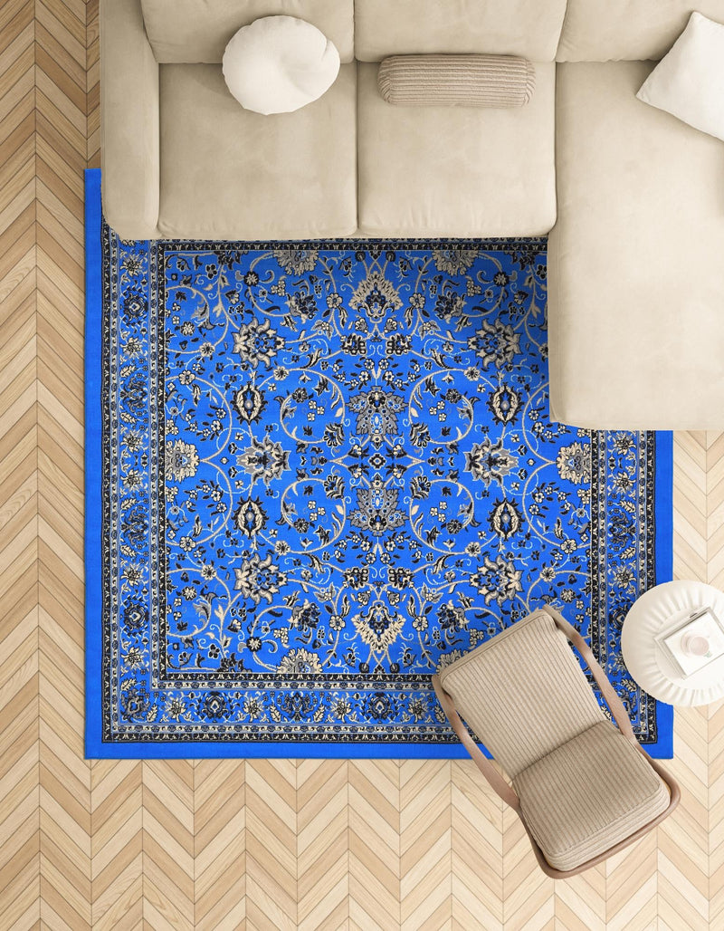 Isfahan Elegance Collection Area Rug - Naghsh-e Jahan (Dark Blue) Square Dark Blue lifestyle 35
