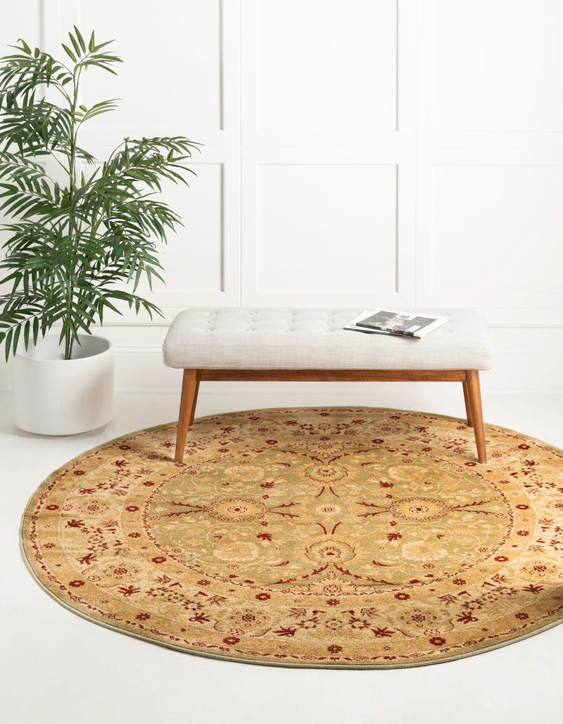 Chelsea Elegance Collection Area Rug - Osterley Round Light Green lifestyle 58