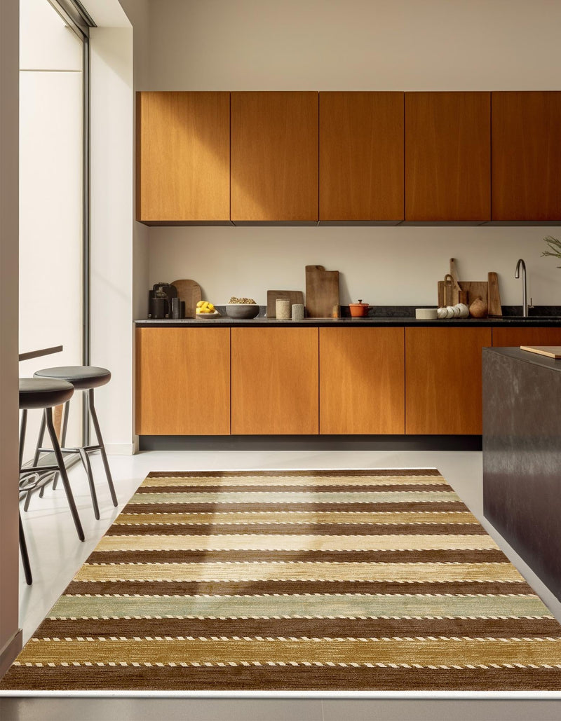 Zagros Oasis Collection Area Rug - Behbahan Square Brown lifestyle 76