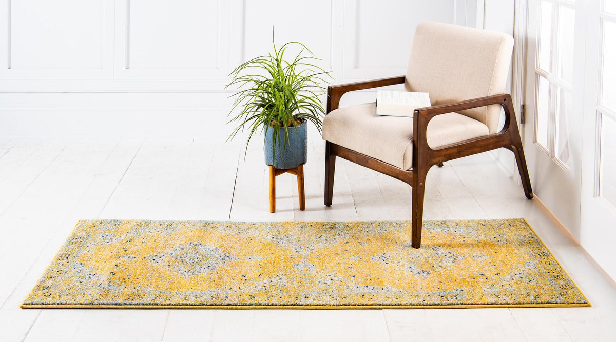 Antique Tapestry Collection Area Rug - Sandringham Runner Yellow lifestyle 11