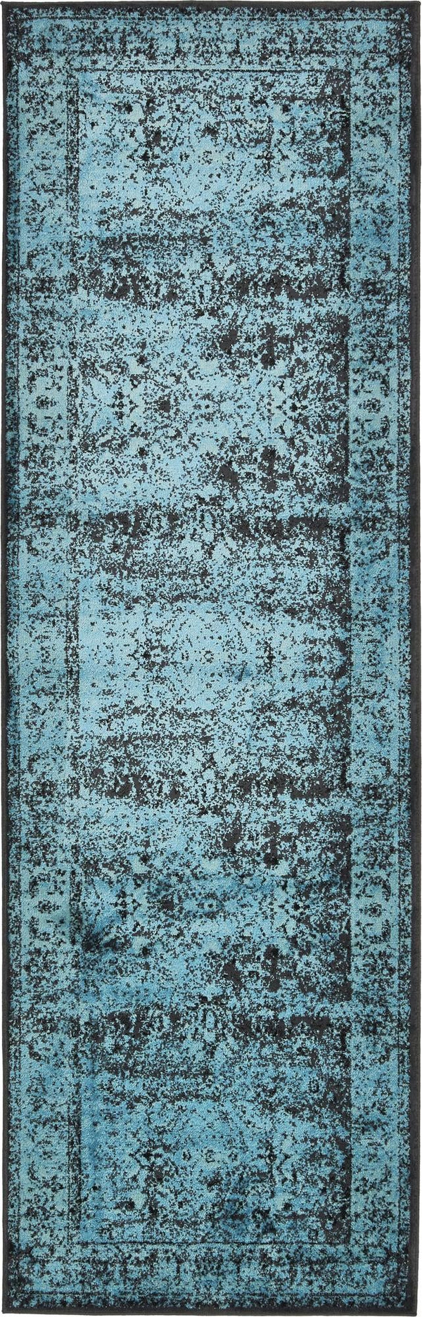 Ankara Elegance Collection Area Rug - Ephesus (Black and Blue) Runner Black and Blue lifestyle 9