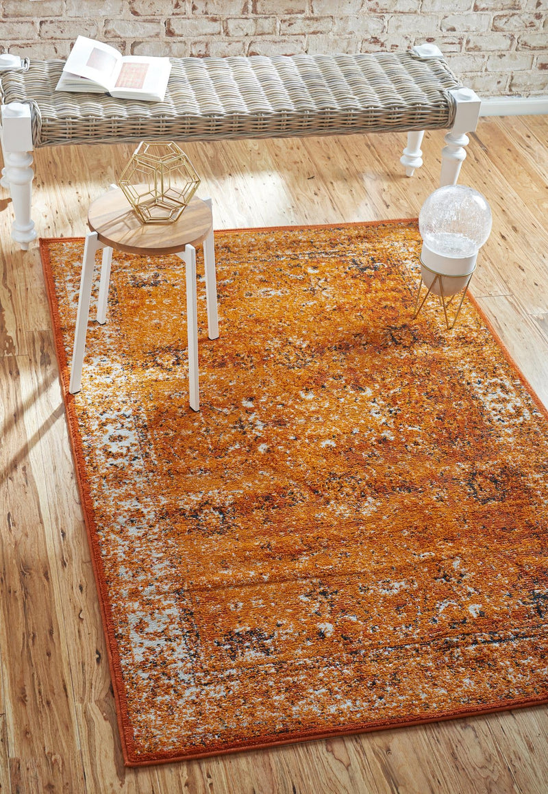 Ankara Elegance Collection Area Rug - Ephesus (Terracotta and White) Rectangle Terracotta and White lifestyle 3
