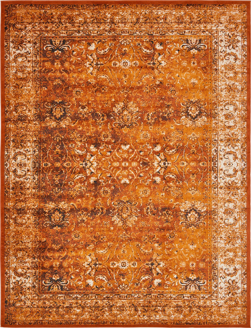 Ankara Elegance Collection Area Rug - Ephesus (Terracotta and White) Rectangle Terracotta and White Main