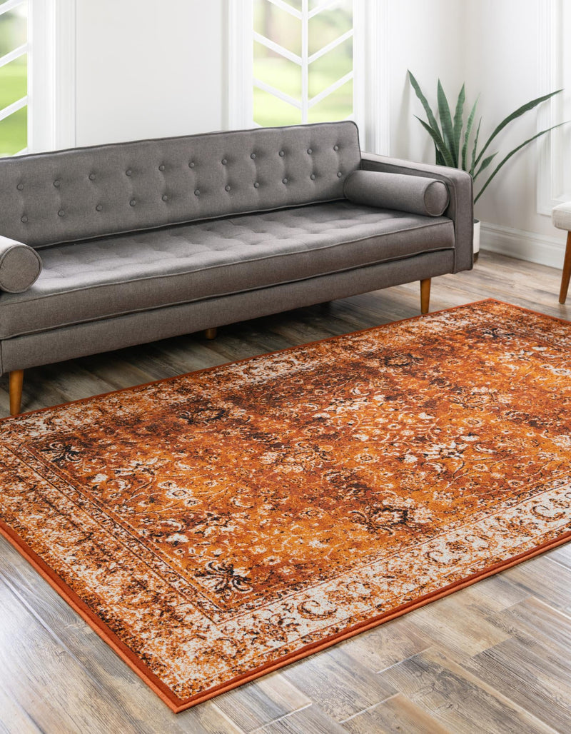 Ankara Elegance Collection Area Rug - Ephesus (Terracotta and White) Rectangle Terracotta and White lifestyle 7