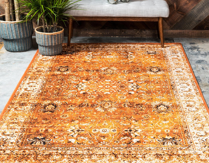 Ankara Elegance Collection Area Rug - Ephesus (Terracotta and White) Rectangle Terracotta and White lifestyle 10