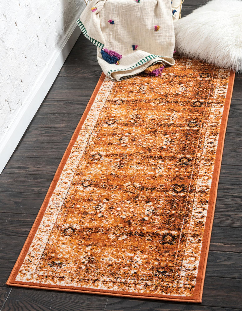 Ankara Elegance Collection Area Rug - Ephesus (Terracotta and White) Runner Terracotta and White lifestyle 13