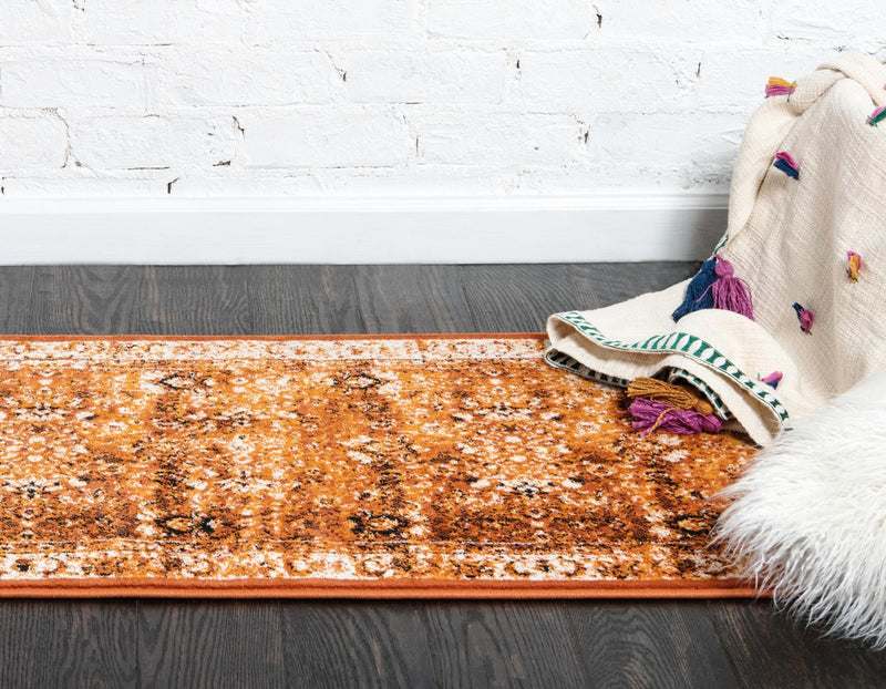 Ankara Elegance Collection Area Rug - Ephesus (Terracotta and White) Runner Terracotta and White lifestyle 15