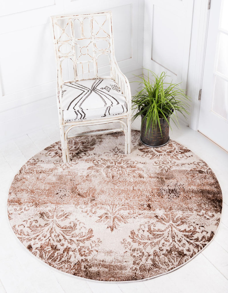 Andes Summit Collection Area Rug - Cotopaxi Round Dark Beige lifestyle 19